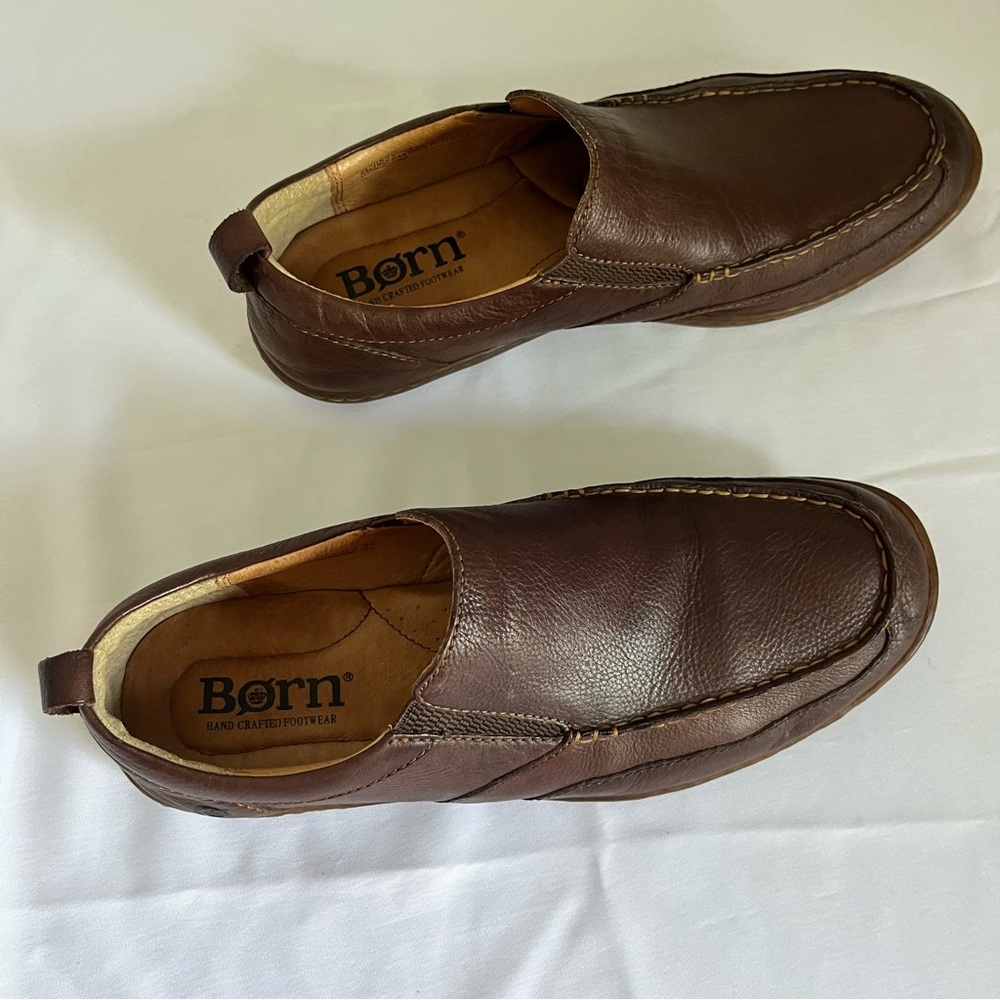 Born Men’s Leather Loafers Shoes Hand Crafted Footwear Brown 9.5